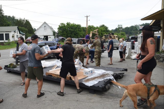 Vermont National Guard Unloads Water