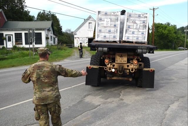 Vermont National Guard Unloads Water