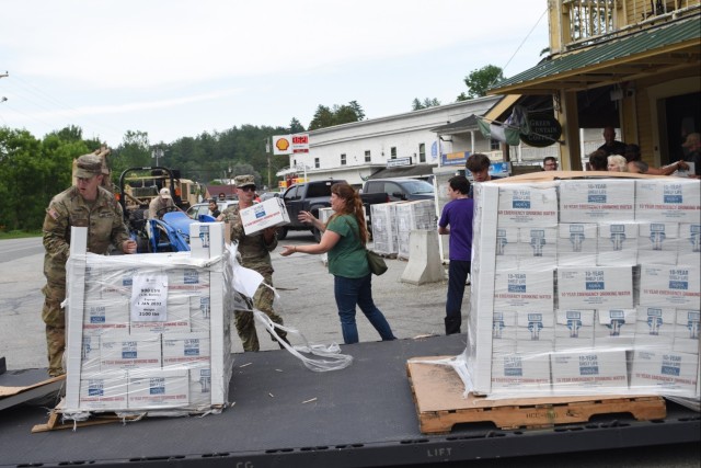 Vermont National Guard Unloads Water