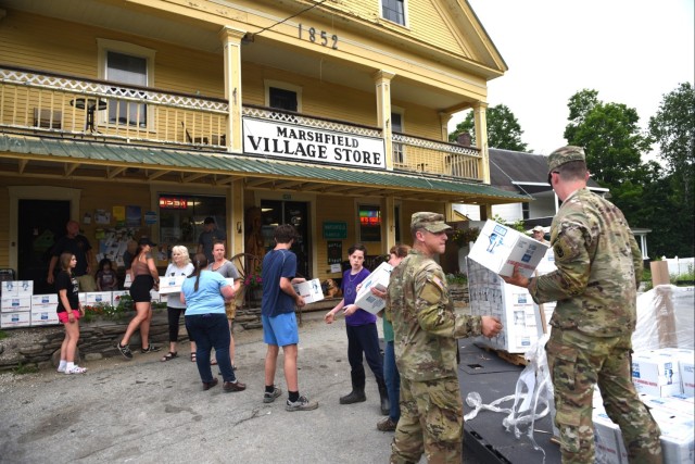 Vermont National Guard Unloads Water