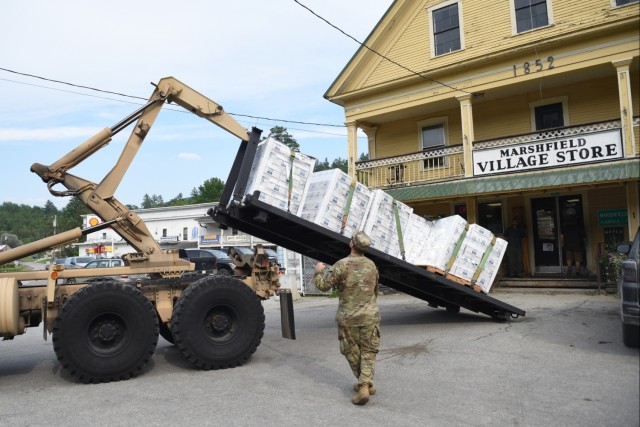 Vermont National Guard Unloads Water