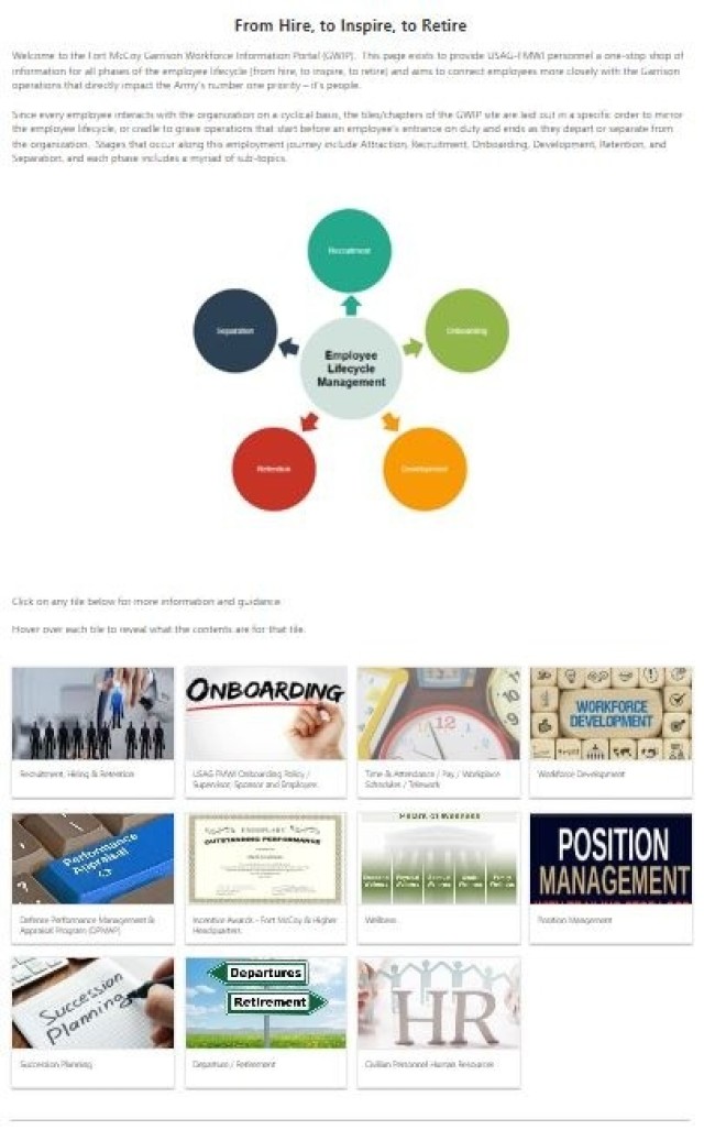 Garrison Workforce Information Portal: ‘From hire, to inspire, to retire’
