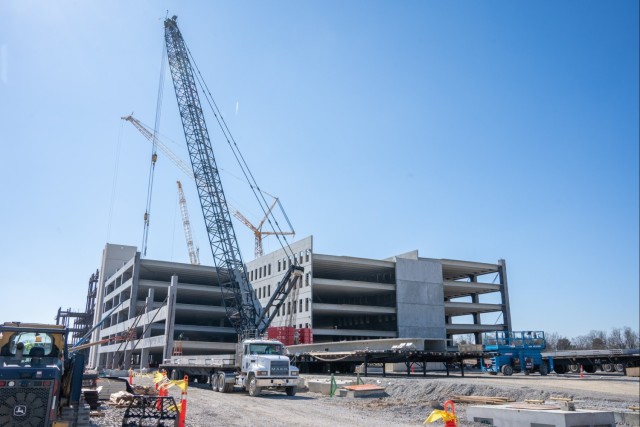 Construction continues at the site of the Louisville VA Medical Center March 15, 2023.