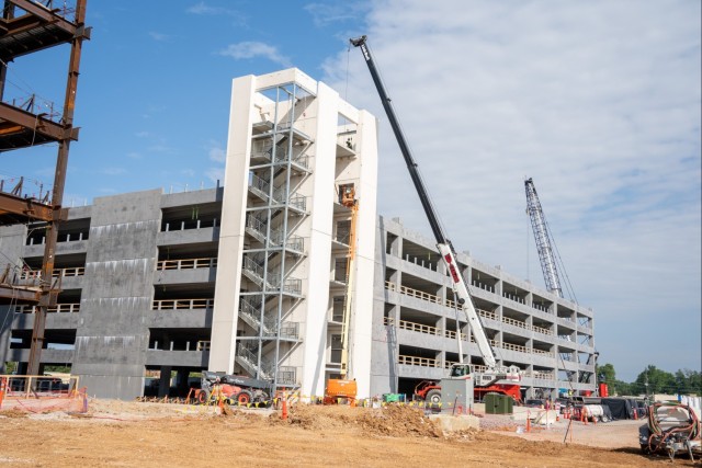 Construction continues on the site of the Louisville VA Medical Center June 14