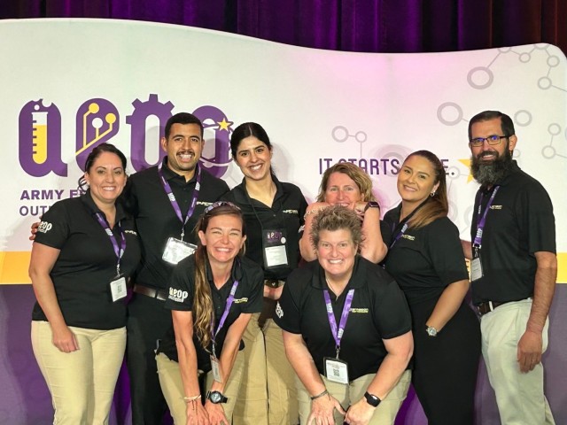 U.S. Army Yuma Proving Ground sent a team of engineers and a project manager to represent its higher headquarters, the Army Test and Evaluation Command, during the 2023 eCYBERMISSION National Judging and Educational Event finals. (Left to right)...