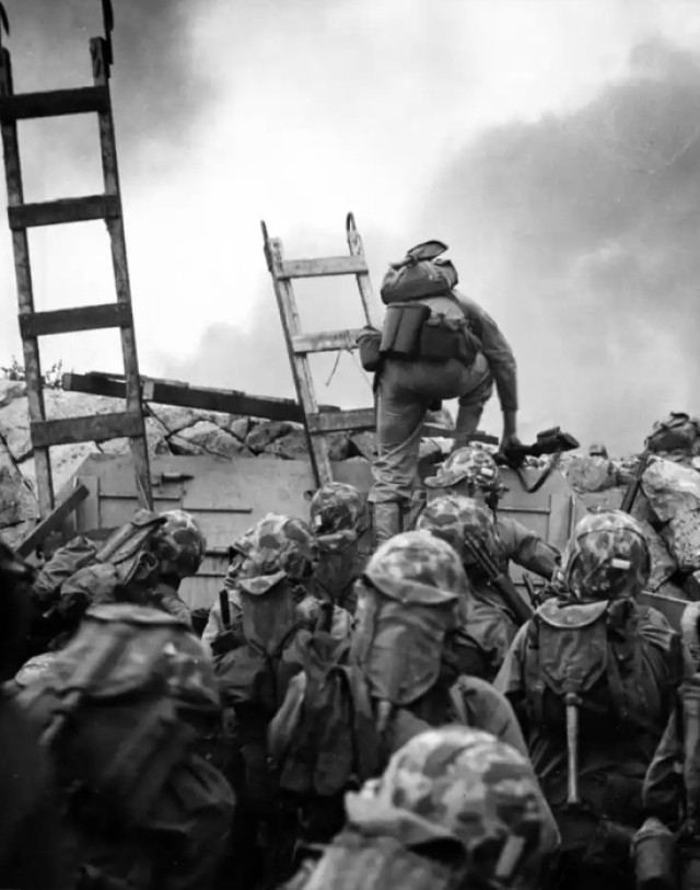 Marines prepare to disembark from landing craft at Inchon, South Korea, during the invasion Sept. 15, 1950.