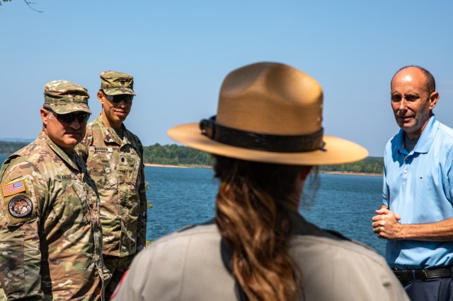Greers Ferry Lake Park Ranger, Sarah Wyatt, revisits Trouble Island, the site where her actions prevents two possible drownings on July 4, 2023.