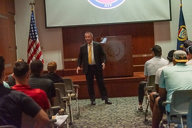 FBI Deputy Assistant Director Drew Watts talks about his time in baseball and encourages the Trash Pandas to use their platform wisely and pursue careers in their areas of interest.