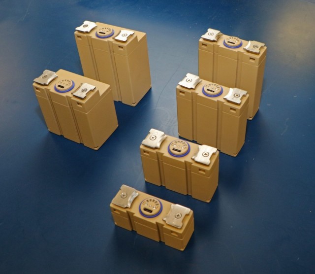 Different versions of the Small Tactical Universal Battery.