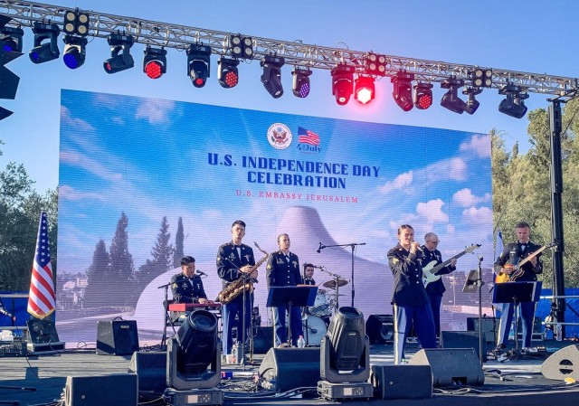 42nd Infantry Division Band rock and roll ensemble performs for U.S. Embassy Israel