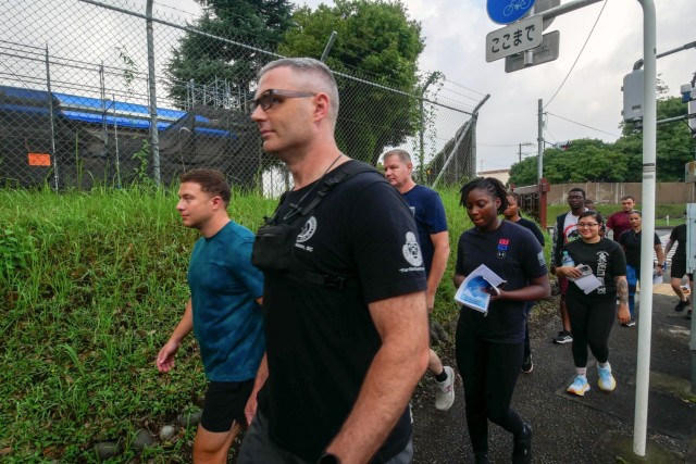 Unit ministry team members conduct a spiritual wellness hike during a three-day summit at Camp Zama, Japan, Aug. 16, 2023. The summit, which was the first-ever conducted by U.S. Army Japan, included sessions on leadership development, lessons...