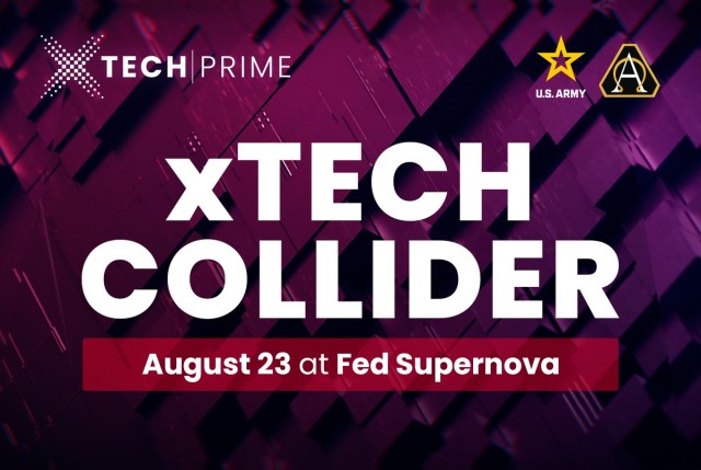 The U.S. Army xTech Program will bring together small businesses and technology integrators at the xTech Collider, an event challenging companies to team up and pitch novel, dual-use solutions to supply Soldiers with critical, next-generation technology. (U.S. Army)