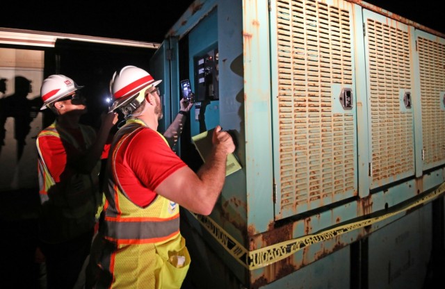 Lights in the dark: Power Team Swing shift keep lights on, water flowing.