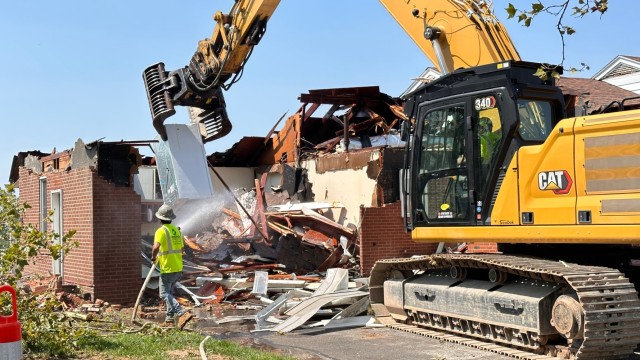 Fort Hamilton begins housing improvement project with demolition of old senior leader homes