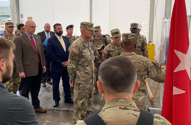 Acting Chief of Staff, Sgt. Major of the Army conduct site visit to Mannheim APS-2 worksite