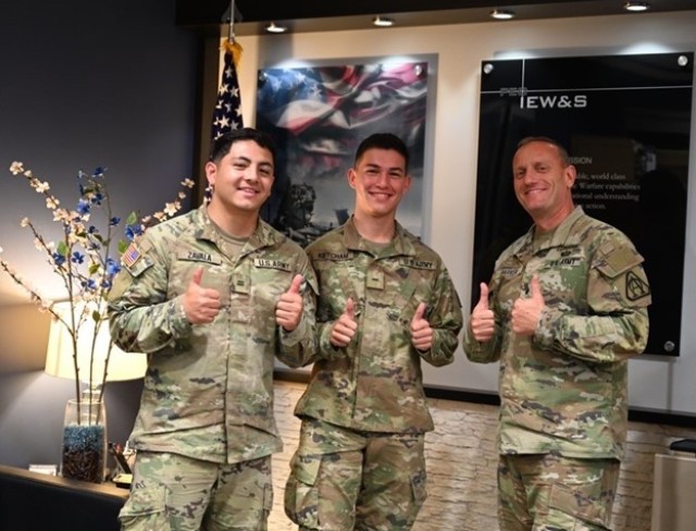 From left to right: Cadet Zavala, Cadet Ketcham and Brig. Gen. Ed Barker