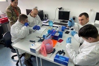 American Soldiers train with Romanian troops at biological research facility in Bucharest