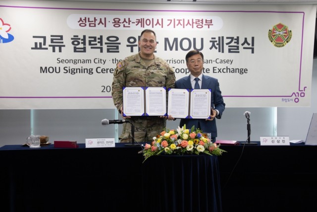 Garrison & Seongnam city signing ceremony strengthens community relationship