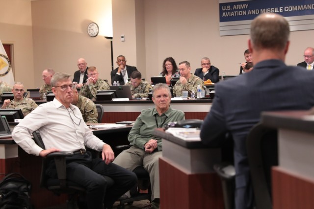 Tim Goddette, deputy assistant secretary of the Army for sustainment, and Marion Whicker, Army Materiel Command executive deputy to the commanding general, lead the Organic Industrial Base Commander’s Summit, Aug. 22-23 at Redstone Arsenal.