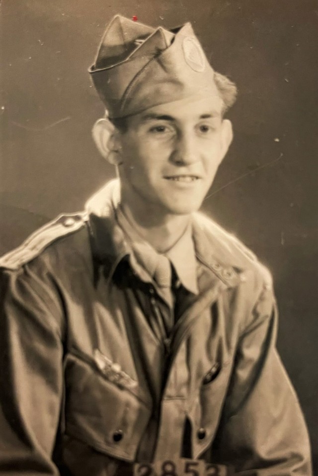 World War II Army veteran Ellsworth “Al” Johnson poses for an official photo in 1943. Johnson served in an Office of Strategic Services’ operational group, a precursor to Army Special Operations.