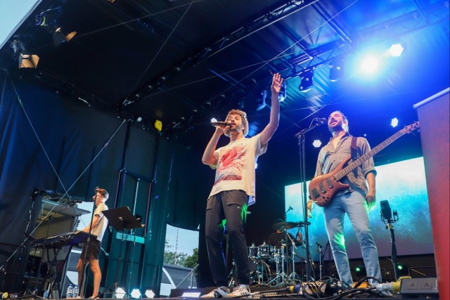 Music Group AJR Performs for Soldiers at Powidz