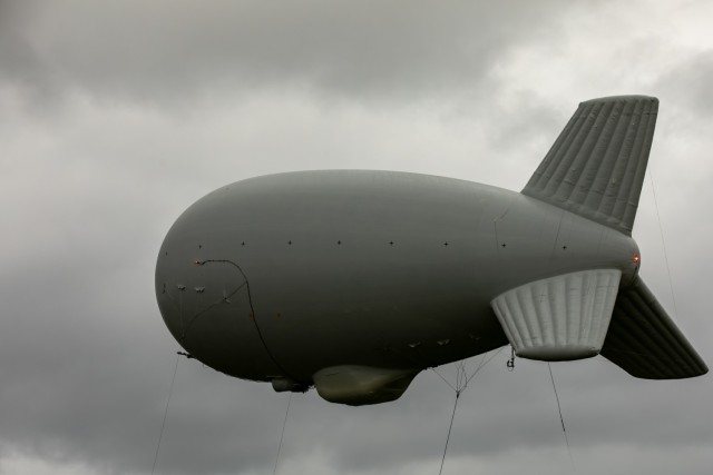 U.S. Army Soldiers with the Electromagnetic Activities Company, 2 Multi-Domain Task Force, operate an aerostat during exercise Arcane Thunder in Ustka, Poland Aug. 29. Soldiers were trained in the planning of aerostat operations, launch operations, and recovery actions to inform new tactics to enable multi-domain concepts. 