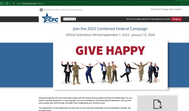 Giving to Combined Federal Campaign 