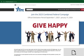 Giving to Combined Federal Campaign – Fort Knox will begin 2023 season Oct. 1