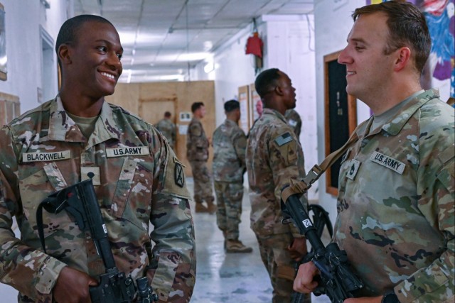 Soldiers with TF Redleg participate in its first promotion board