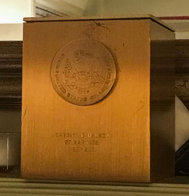 The bronze urn of Carolyn Halmon, who died in the Pentagon on Sept. 11, 2001.