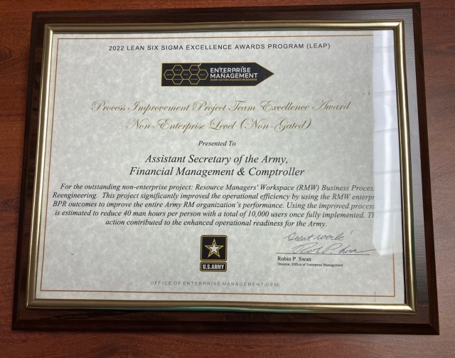 OASA FMC&#39;s Business Process Reengineering team earns LEAP award