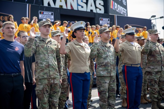 Service Members Reenlist in the Kansas Speedway