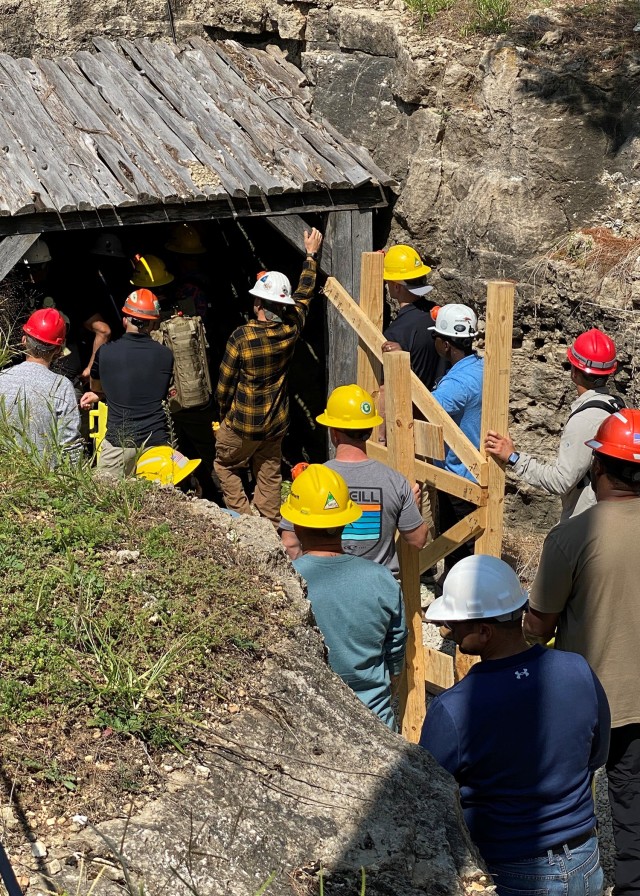 Army breaching, explosives and chemical experts discuss subterranean breaching considerations Sept. 14 at the Missouri University of Science and Technology’s experimental mine in Rolla. Fort Leonard Wood’s Counter Explosive Hazards Center...