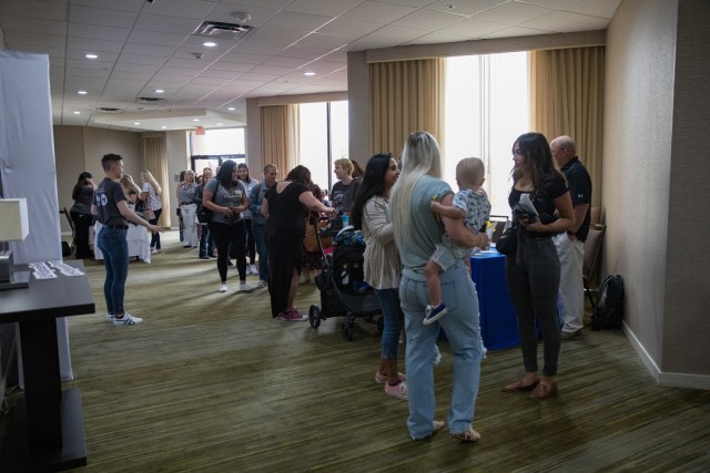 Spouses speak to representatives of local and national organizations, businesses and universities Sept. 14 during MilSpouseFest. (U.S. Army photo by Blair Dupre, Fort Cavazos Public Affairs)