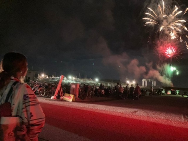 Carr at a firework show