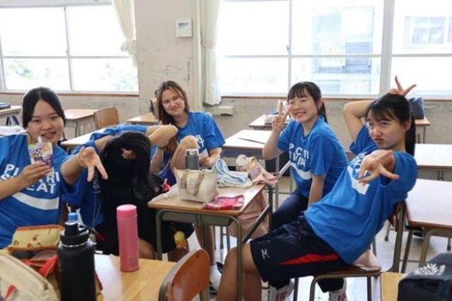 Carr and her friends at a sporting event