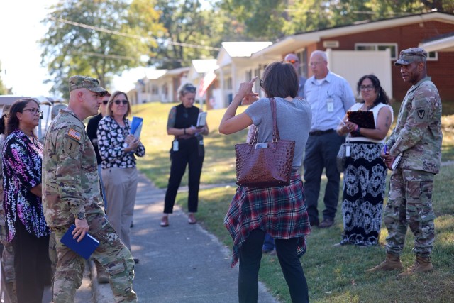 Garrison commander and key housing officials tour Chestnut Glen community