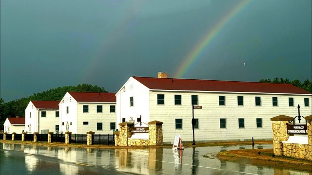 Rainbow over Fort McCoy&#39;s historic Commemorative Area