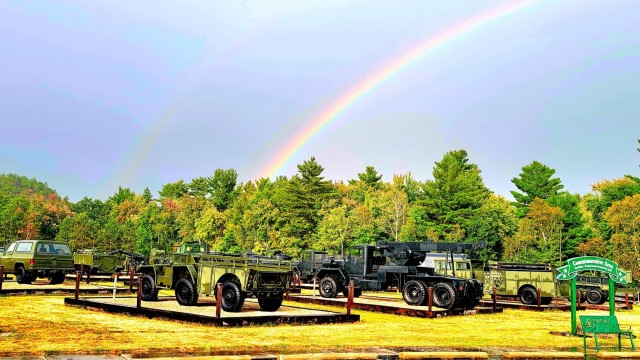 Rainbow over Fort McCoy&#39;s historic Commemorative Area