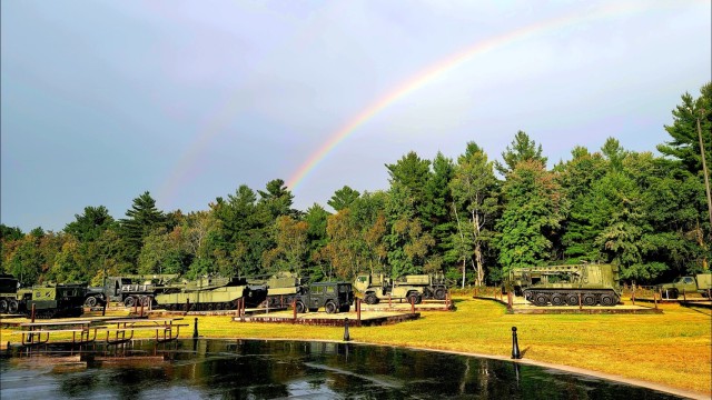Rainbow over Fort McCoy&#39;s historic Commemorative Area