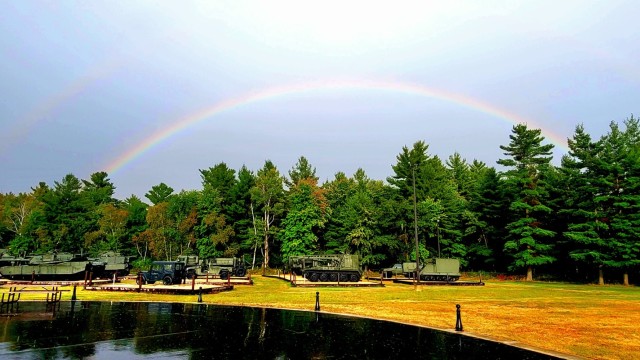 Rainbow over Fort McCoy&#39;s historic Commemorative Area