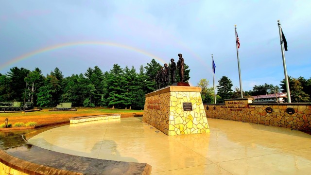 Rainbow over Fort McCoy&#39;s historic Commemorative Area