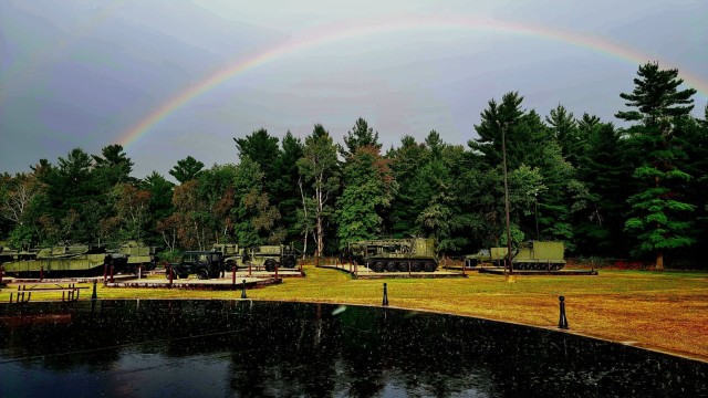 Rainbow over Fort McCoy&#39;s historic Commemorative Area