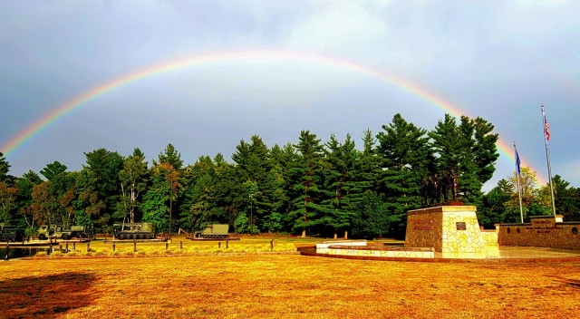 Rainbow over Fort McCoy&#39;s historic Commemorative Area