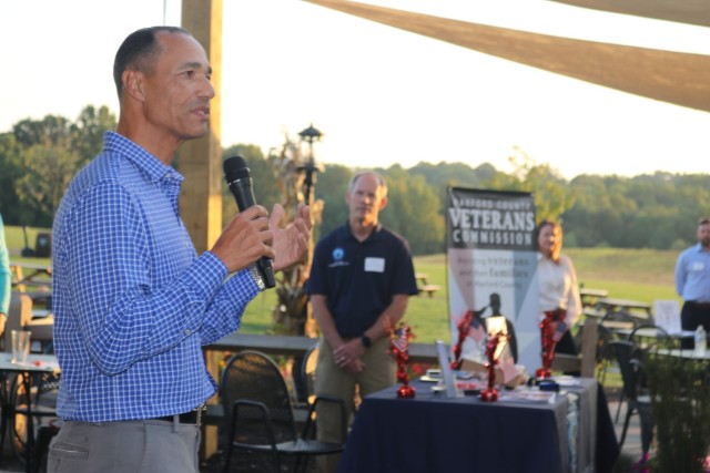 APG Senior Commander Maj. Gen. Robert Edmonson II speaks at Spirt of Thanks