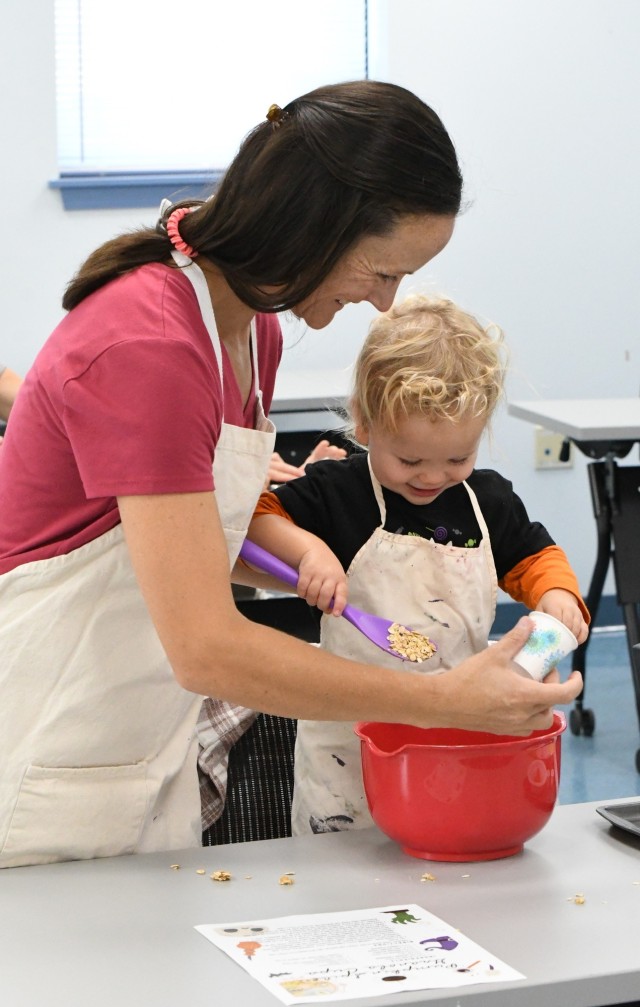 Making spooky snacks with Fort Drum’s Family Advocacy Program