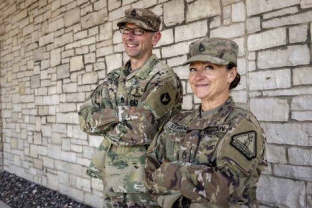 Army Staff Sgt. Jennifer St. Amand and Sgt. 1st Class Adam Walton are members of the Minnesota National Guard Marathon Team. They also qualified for the National Guard&#39;s Marathon Team.
