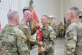 Army Guard Lt. Col. Eric Emmerling, a Springville resident, takes command of New York National Guard artillery battalion in October 20 ceremony