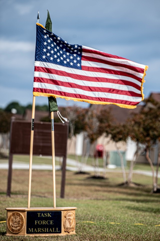Task Force Marshall, established in 2004 and named after General George C. Marshall, cased its colors Oct. 20 at McCrady Trading Center, South Carolina. Task Force Marshall was a partnership between the United States Army, the Army Reserve, the...