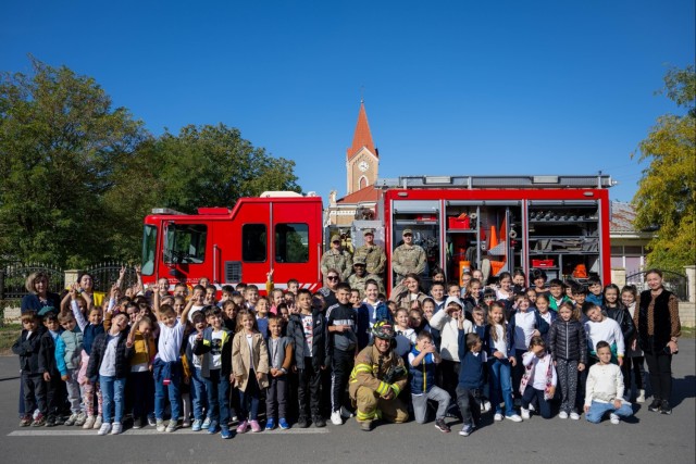MK children ignite Fire Prevention Week with U.S. Army Firefighters
